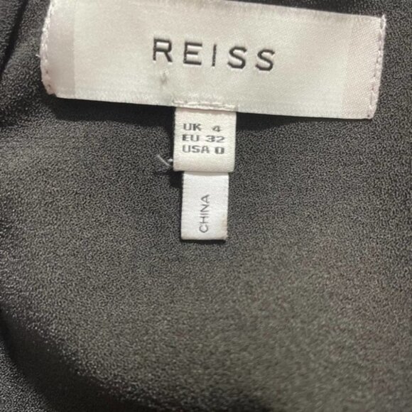 Reiss Lanini Metallic Black Lace Dress Sz 0 - Picture 5 of 5